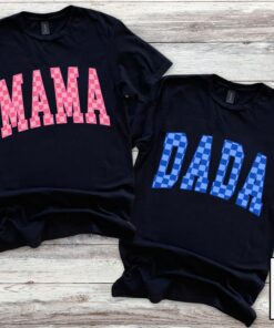 vintage mama and dada shirt couple checker tee retro mom t shirt new parents gift unique matching outfits for moms and dads iude7