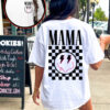 vintage mama checkered smiley graphic tee funny mom shirt retro y2k aesthetic t shirt for trendy women 5h6st scaled