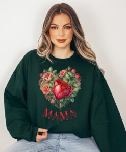 vintage mama floral heart sweatshirt with roses for mom botanical design perfect for mothers day or valentines day 5tnvn
