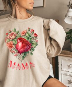 vintage mama floral heart sweatshirt with roses for mom botanical design perfect for mothers day or valentines day ijkg2