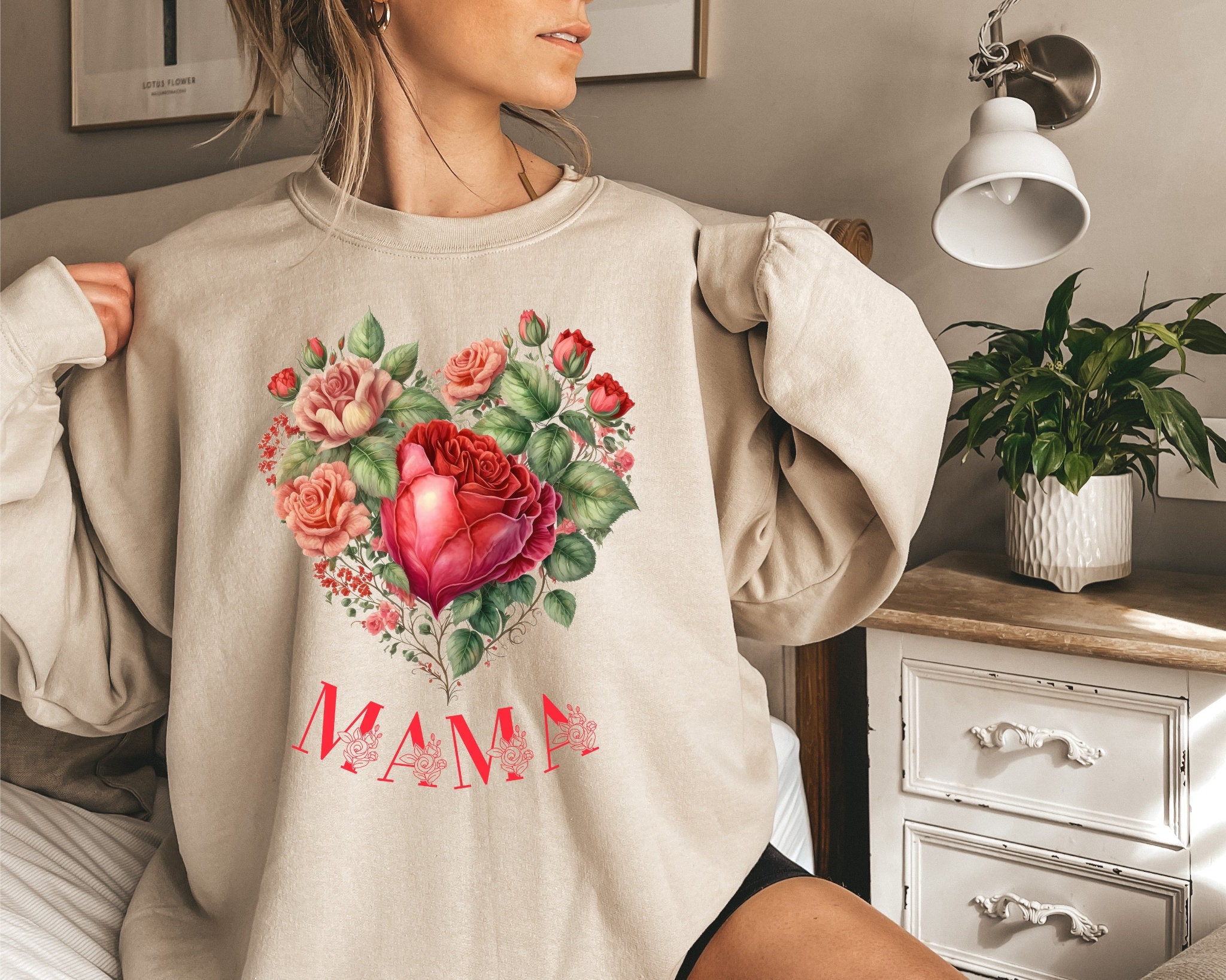 vintage mama floral heart sweatshirt with roses for mom botanical design perfect for mothers day or valentines day ijkg2
