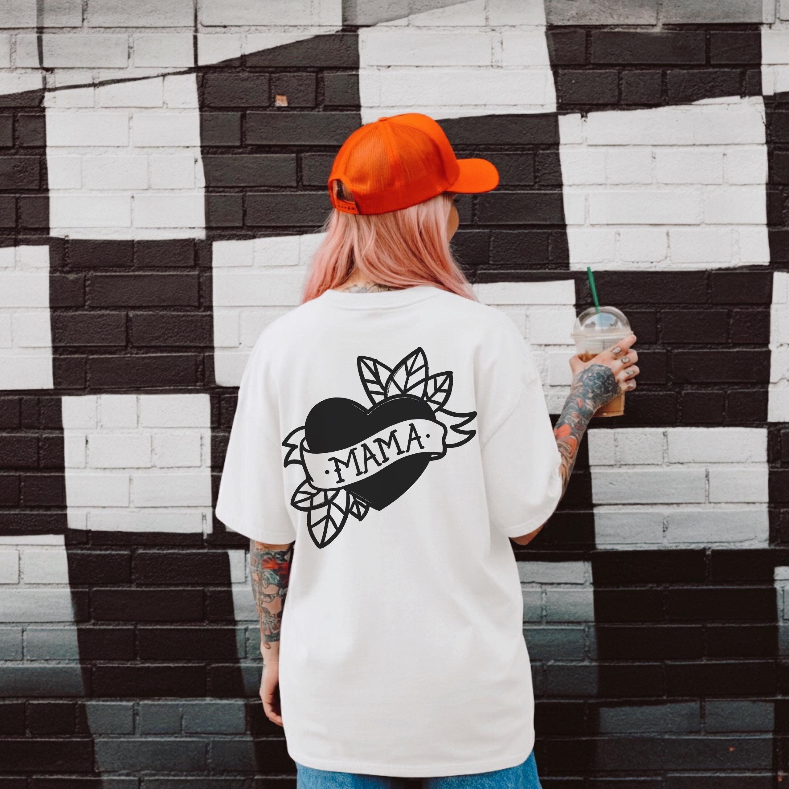 vintage mama graphic tee shirt for women retro tattooed mom life oversized edgy t shirt unique gift for moms jh9ad
