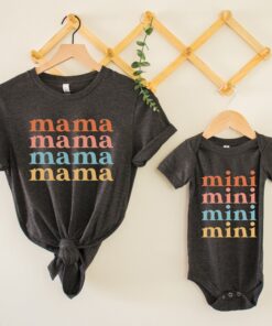 vintage mama mini shirt matching mom life outfit for mama and me cute retro t shirts for mother and child 4emkf