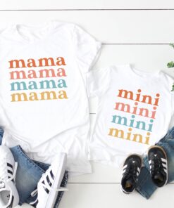 vintage mama mini shirt matching mom life outfit for mama and me cute retro t shirts for mother and child namic