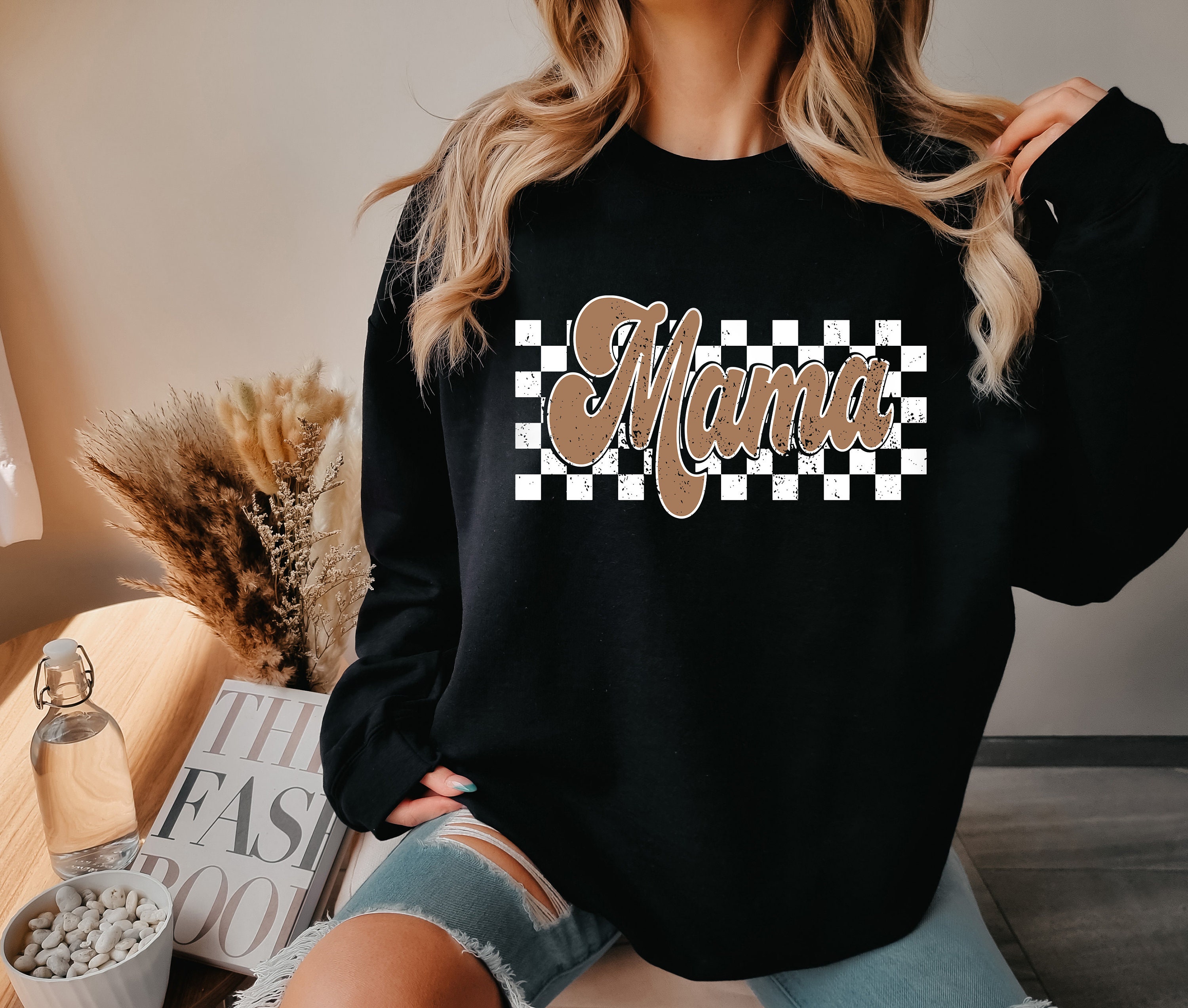 vintage mama shirt checkered tee for mom life trendy new mom gift funny mothers day shirt cute mom t shirt 8sw1b scaled