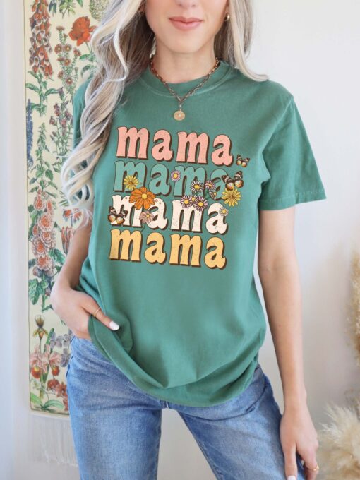 vintage mama shirt oversized tee cute mom shirt boho style for mothers day best mom ever gift qy3rn scaled