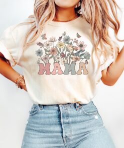 vintage mama shirt with wildflowers for new moms cute mothers day shirt and birthday gift for mom llbcd