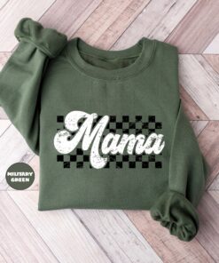 vintage mama sweatshirt and checkered hoodie cute mom outfit for motherhood life apparel happy mothers day gift lcgm1