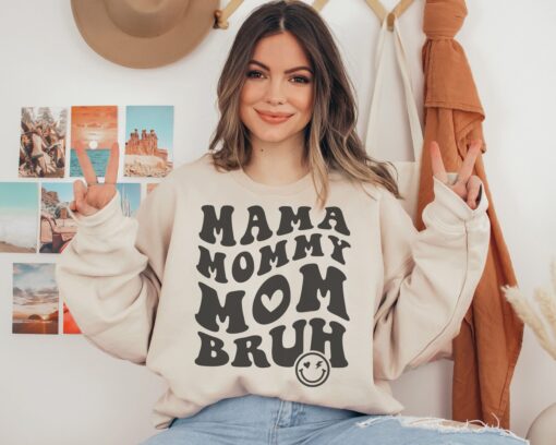 vintage mama sweatshirt funny mom shirt boho style for motherhood cute mom life apparel wxhlc scaled