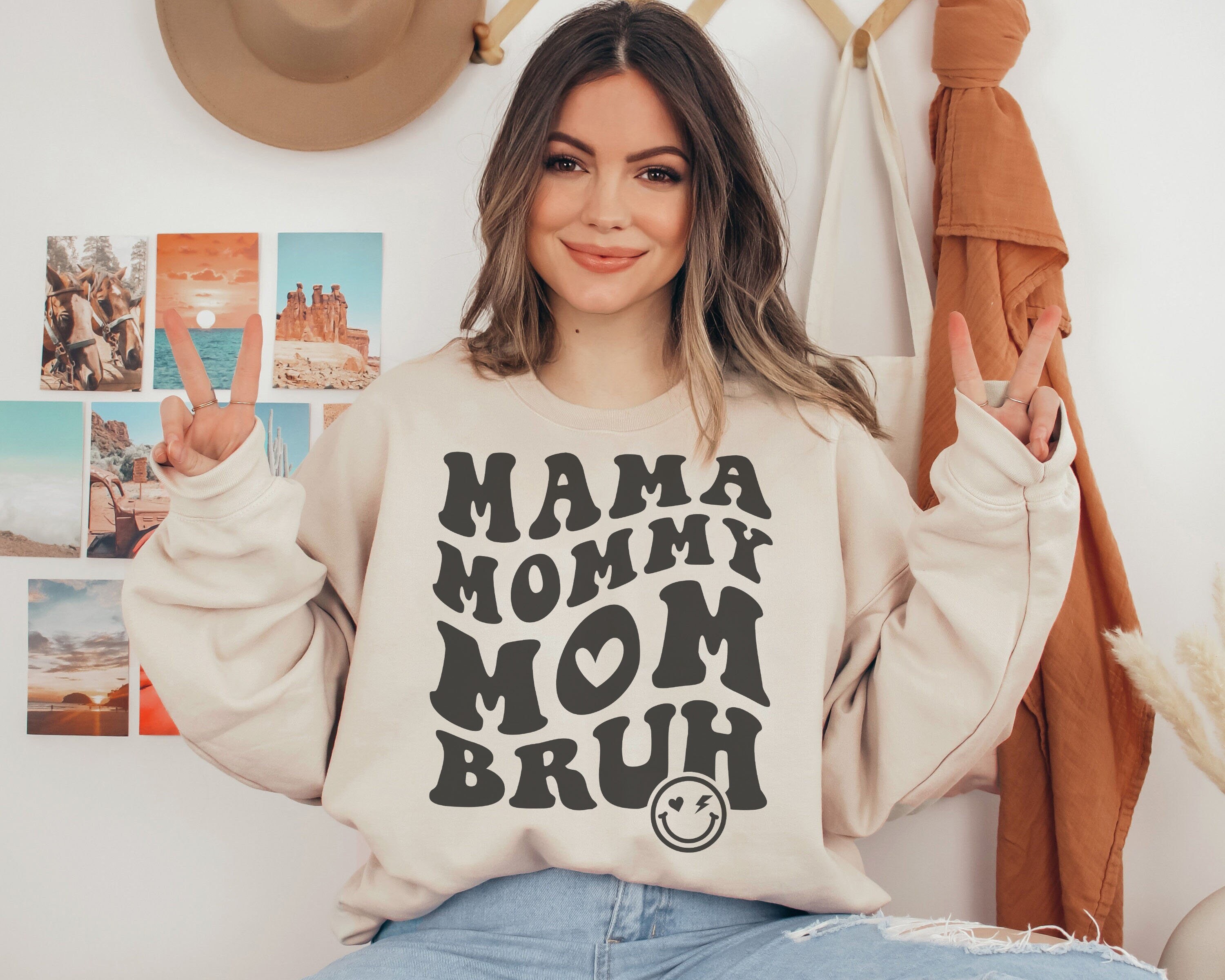 vintage mama sweatshirt funny mom shirt boho style for motherhood cute mom life apparel wxhlc scaled