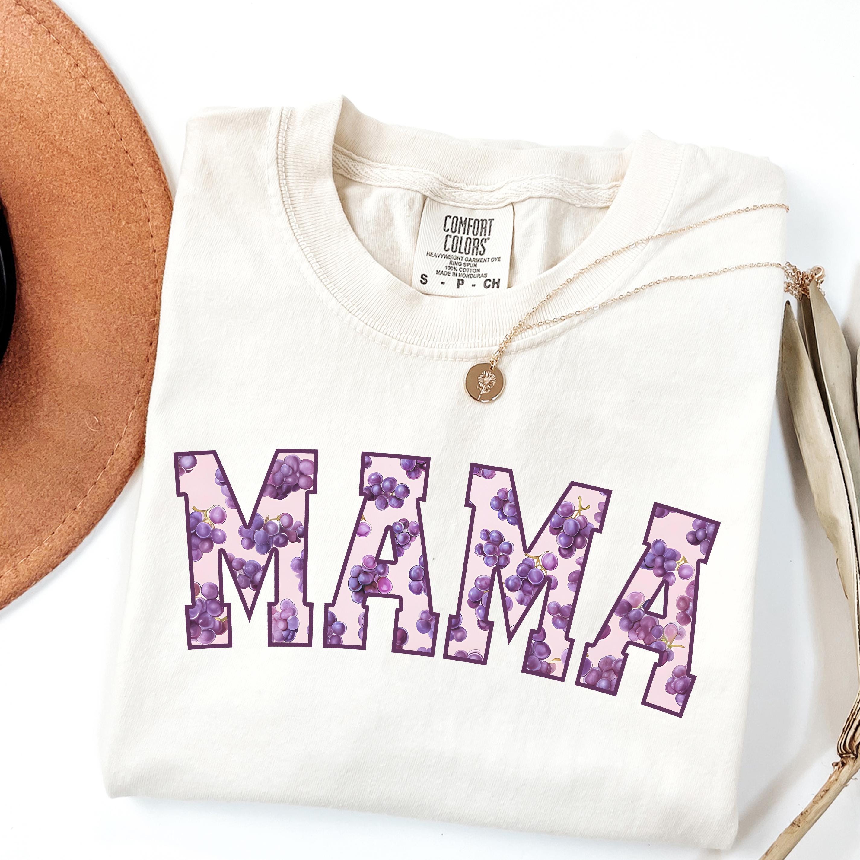 vintage mama t shirt for first mothers day gift funny mom shirt baby announcement new mom gift grapes design nl1ja scaled