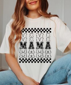 vintage mama t shirt retro checkered design for mothers day birthday gift cute mom life tee shx7q