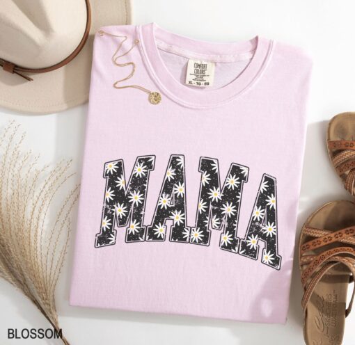 vintage mama t shirt with daisy graphic for strong women cute mom life tee ideal for mothers day gifts 75lq6 scaled