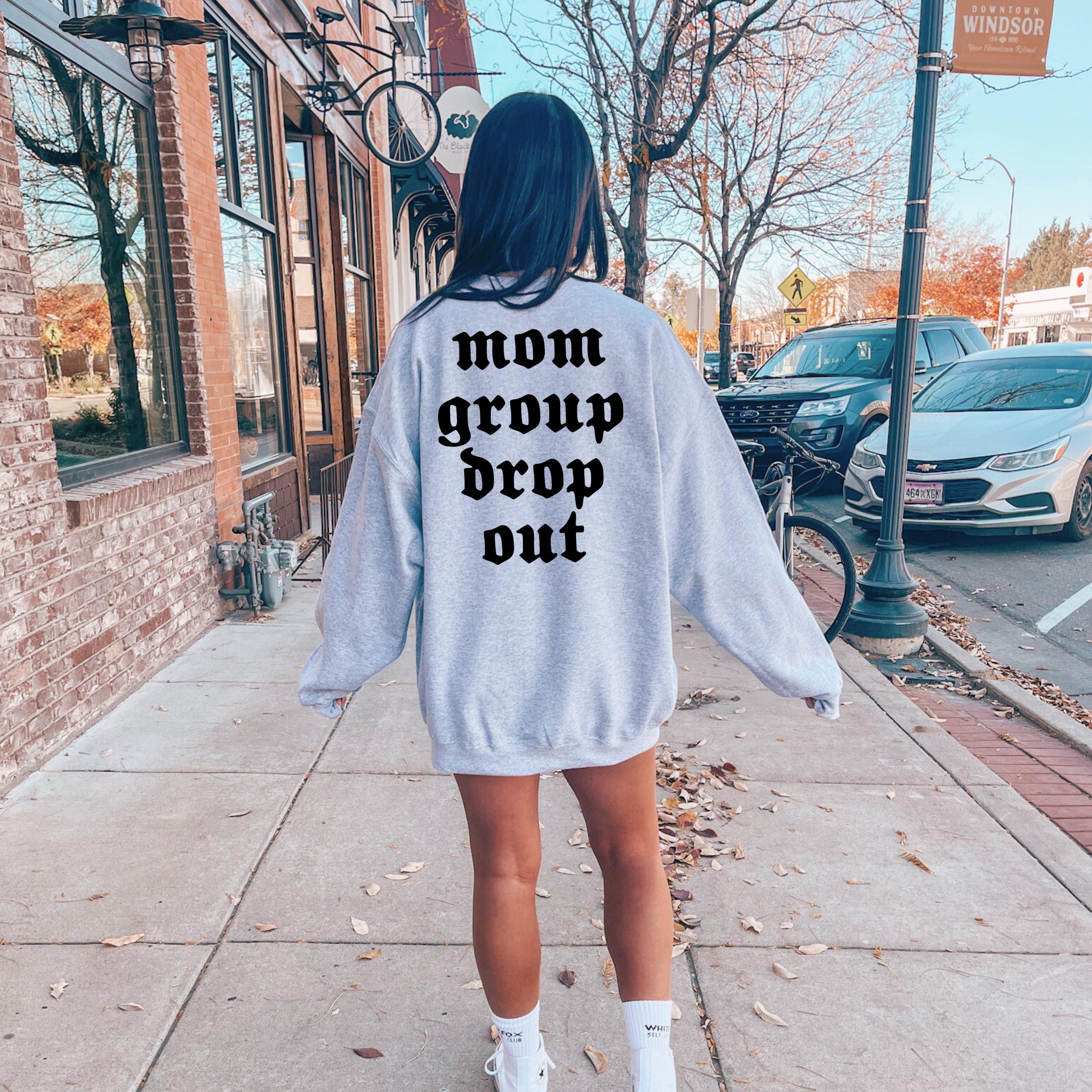 vintage mom group dropout graphic hoodie sweatshirt for women funny edgy mama gift retro style