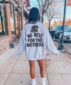 vintage mom sweatshirt hoodie for women no rest for the mothers retro edgy design funny mom life apparel xkx6p