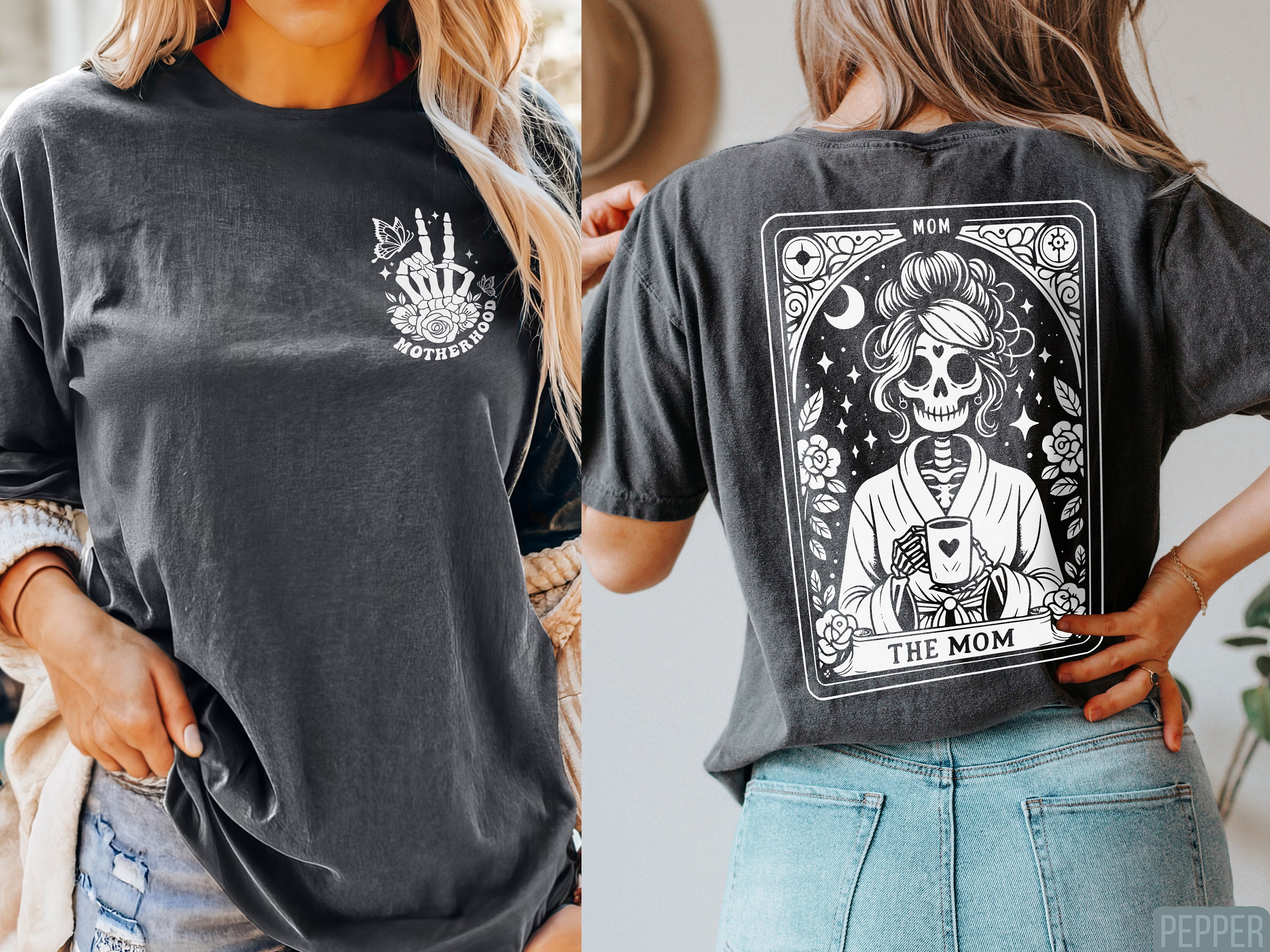 vintage mom tarot card shirt unisex cute skeleton mom t shirt for coffee lovers unique tarot lovers gift 9juit scaled