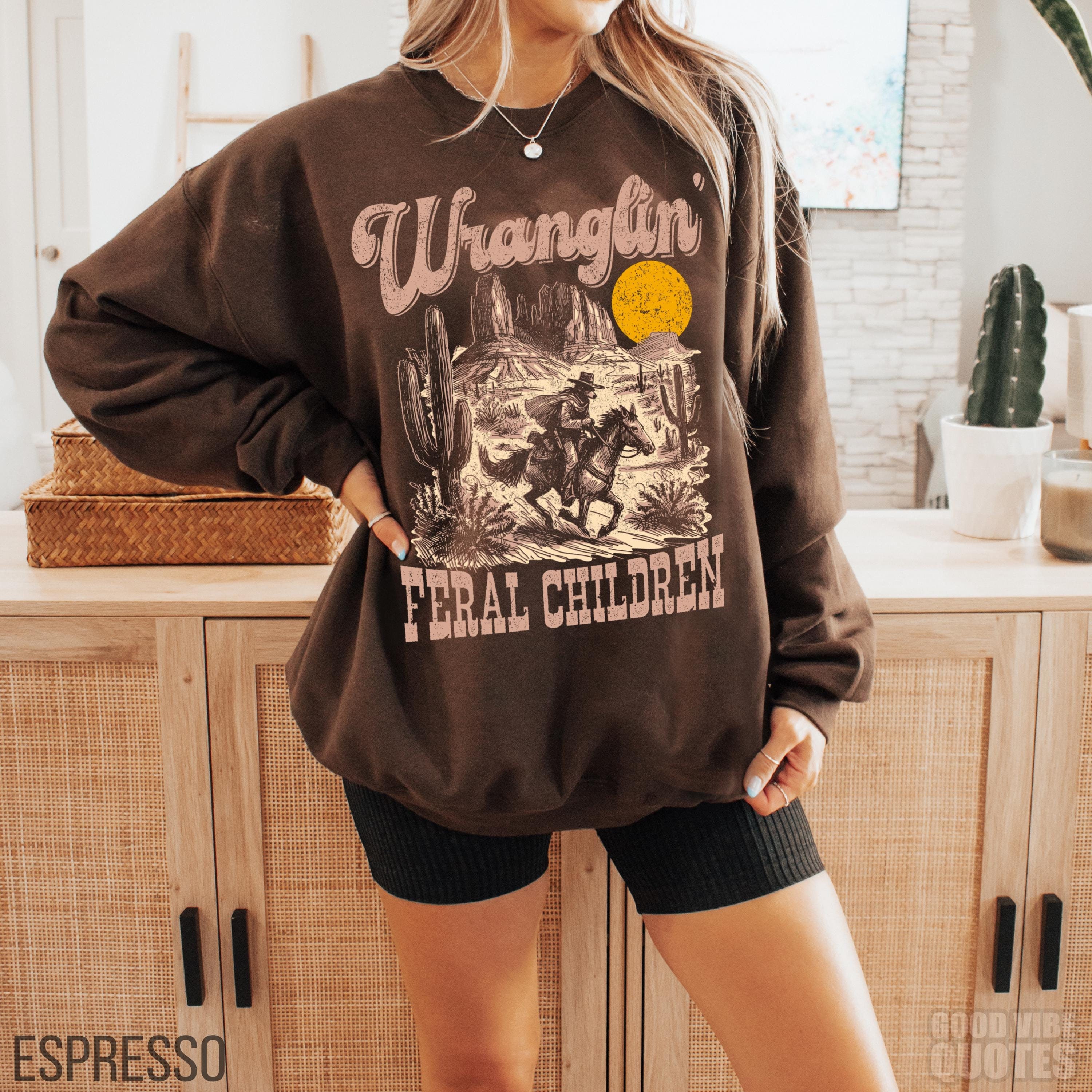 vintage raccoon sweatshirt with retro 90s western graphics funny feral children shirt for toddler and kids fs51s