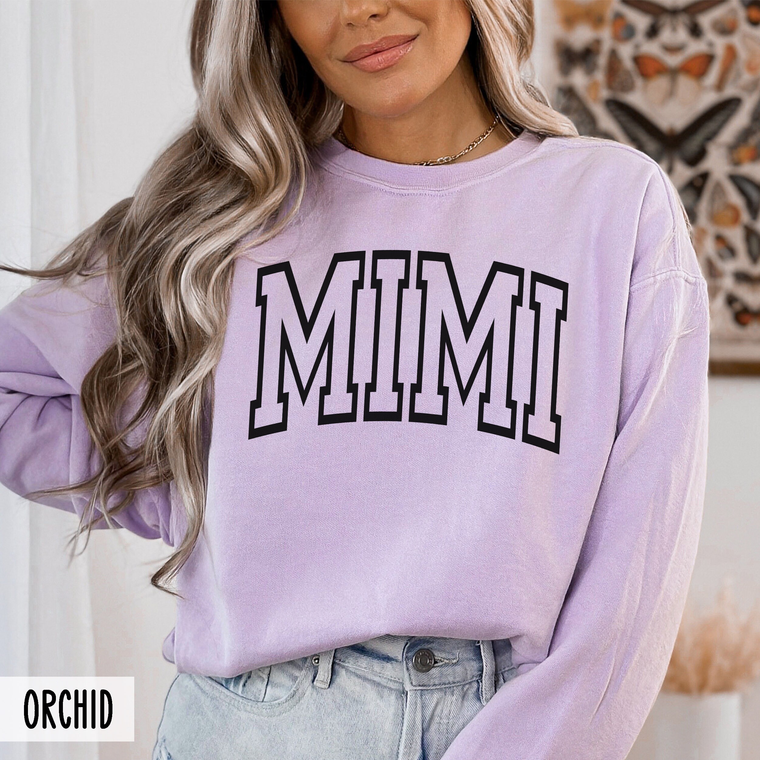 vintage retro mimi sweatshirt for mothers day new baby announcement personalized gift for memaw crewneck bot8d