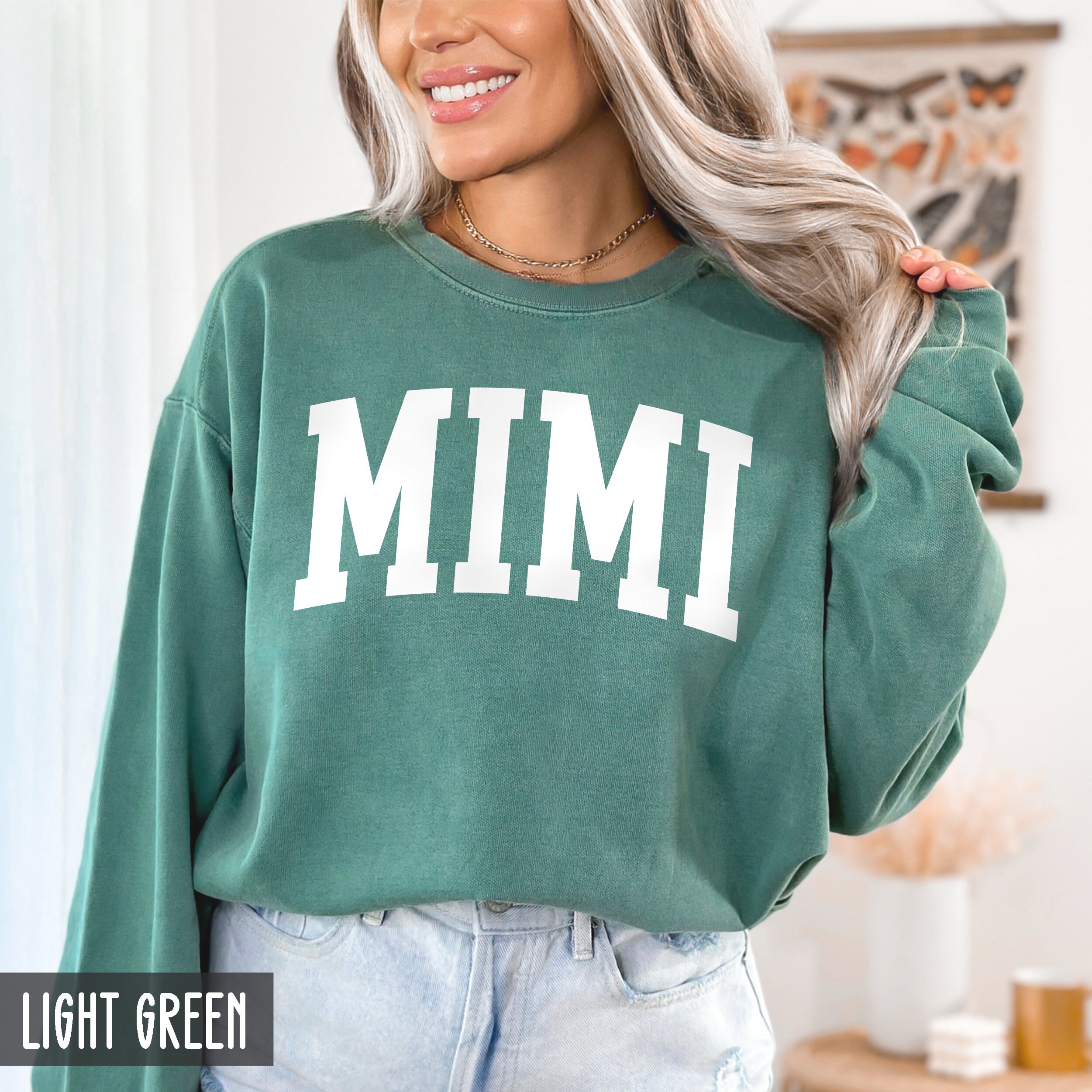 vintage retro mimi sweatshirt for new baby announcement best birthday gift for memaw mothers day crewneck rvwzg