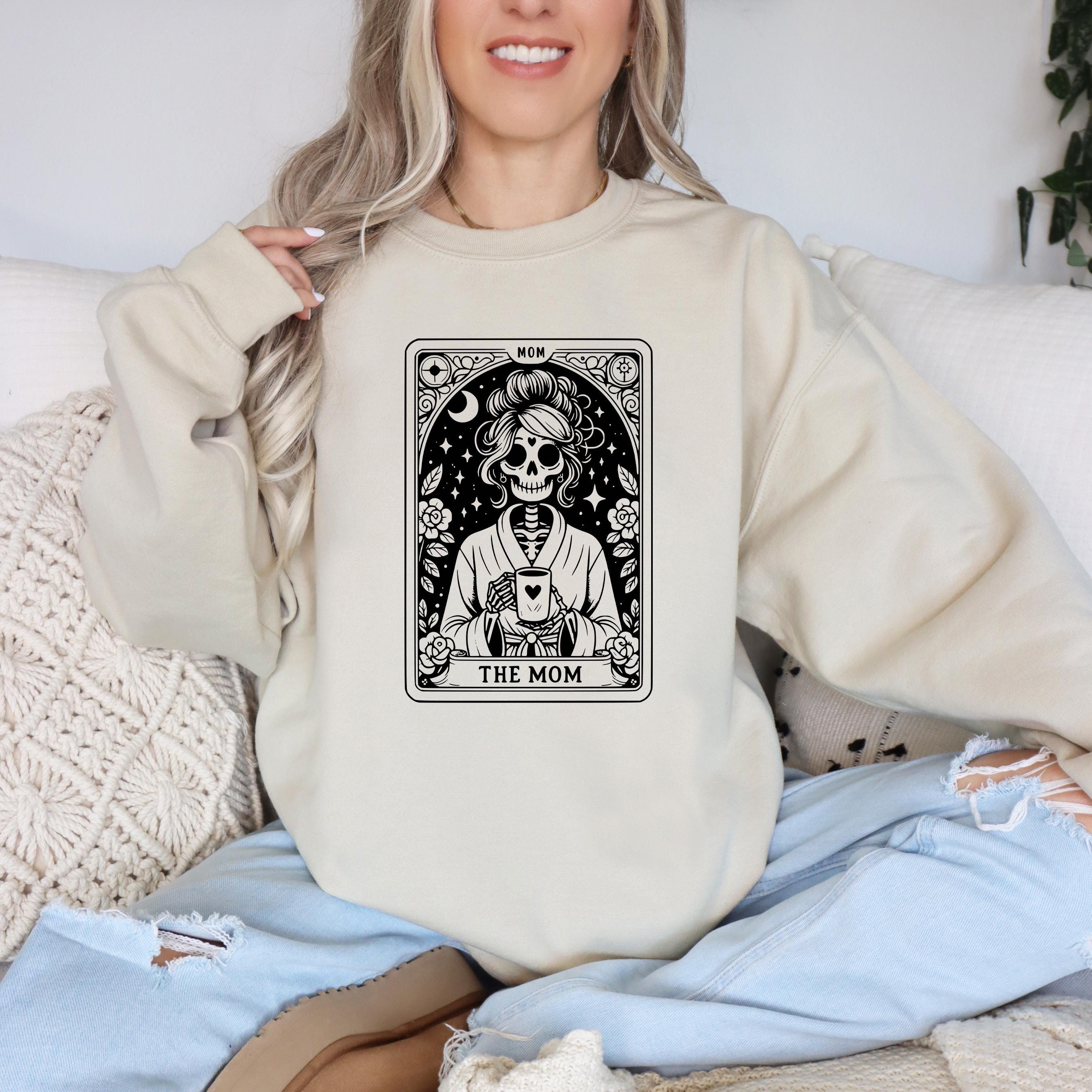 vintage skeleton mom tarot card shirt for coffee lovers cute mom life tee unique gift for moms and tarot enthusiasts pnhhs scaled