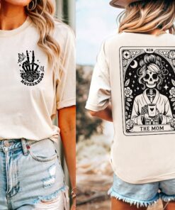 vintage skeleton mom tarot card shirt for coffee lovers unisex cute mom life t shirt unique gift for tarot enthusiasts 0djas