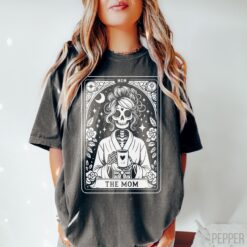 vintage skeleton mom tarot card shirt for coffee lovers unisex cute mom life t shirt unique gift for tarot enthusiasts rsaq1 scaled