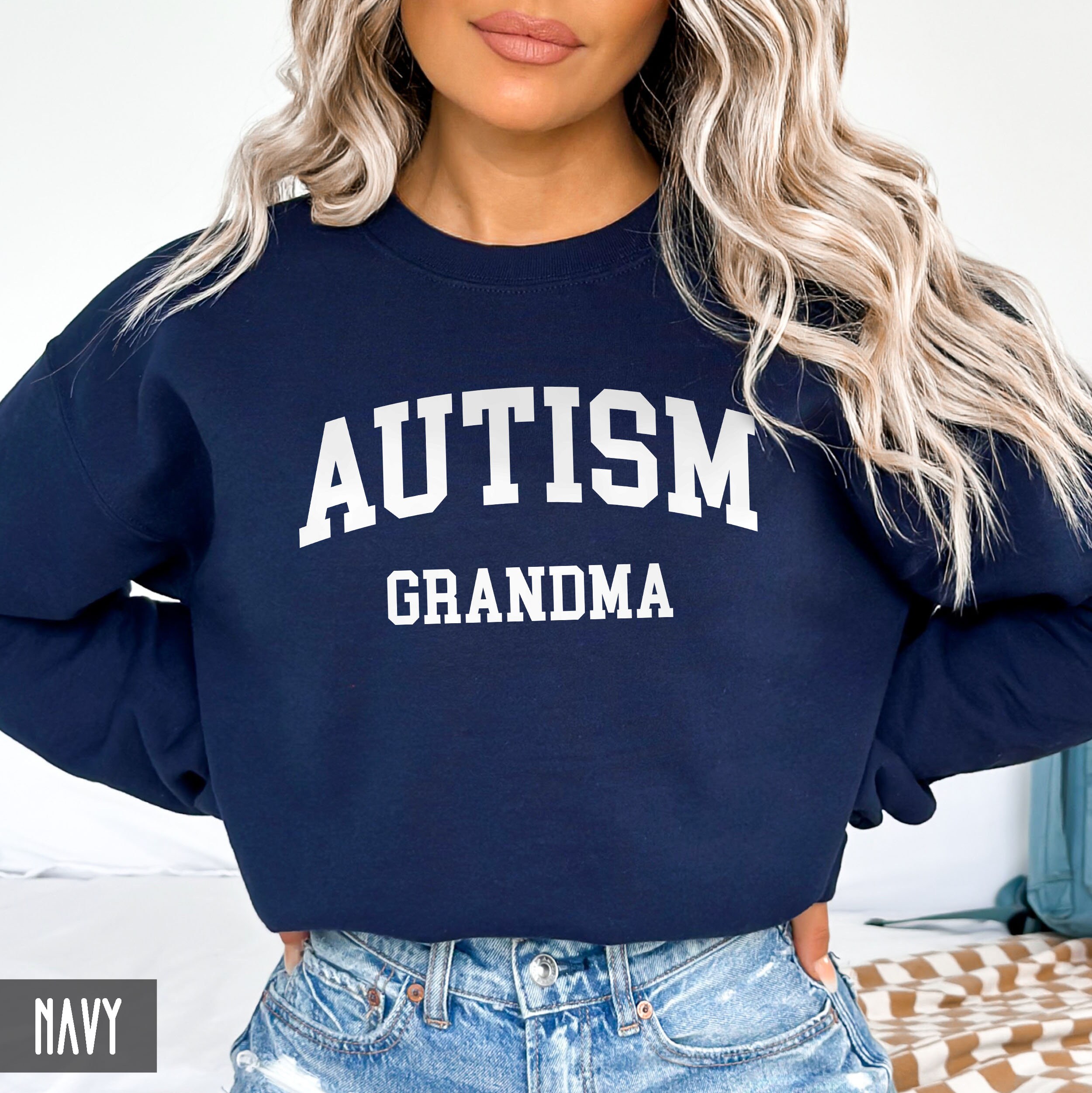 vintage varsity autism grandma sweatshirt crewneck for nana mimi gigi hoodie autism awareness month gift 0eico