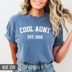 vintage varsity style cool aunt shirt custom est year best auntie ever for new auntie baby announcement gift nwmzp