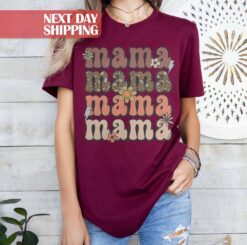 vintage western mom shirt with leopard print boho style for mothers day unique mama tee 0mxud