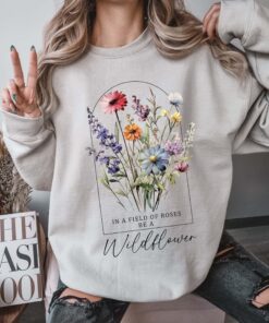 vintage wildflowers botanical sweatshirt for plant lovers and nature lovers ideal gift for mom and flower enthusiasts pimpp