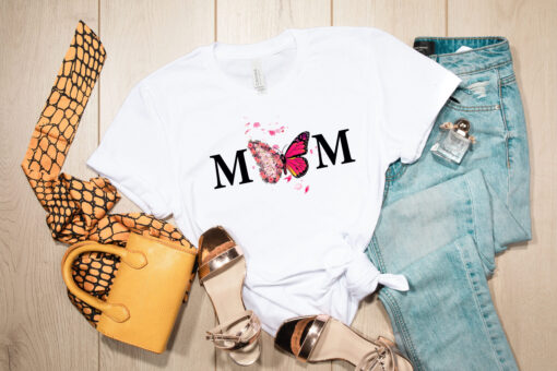 watercolor butterfly flowers mom shirt for mothers day cute pink flower tee best mom ever gift for her ja27p scaled