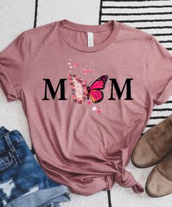 watercolor butterfly flowers mom shirt for mothers day cute pink flower tee best mom ever gift for her soxd3