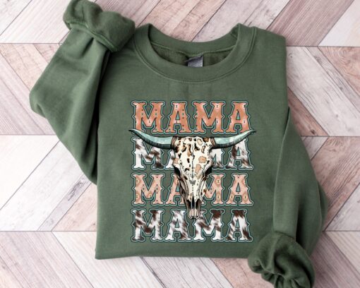 western mama sweatshirt crewneck pullover cowhide cute mom shirt for mothers day loungewear announcement outfit wkcic