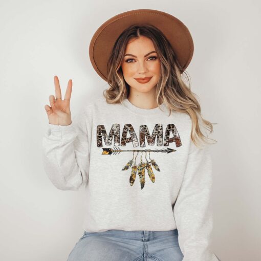 western mama sweatshirt with cowhide print country mom hoodie for mothers day gifts and new mom life apparel
