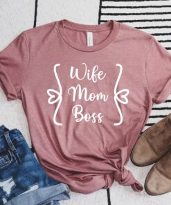 wife mom boss shirt funny mama graphic tee best mom ever shirt for mothers day gifts for moms and wives pk5co