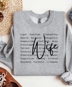 wife sweatshirt for birthday or wedding gift engagement anniversary mama gifts unique wife words design eud9g