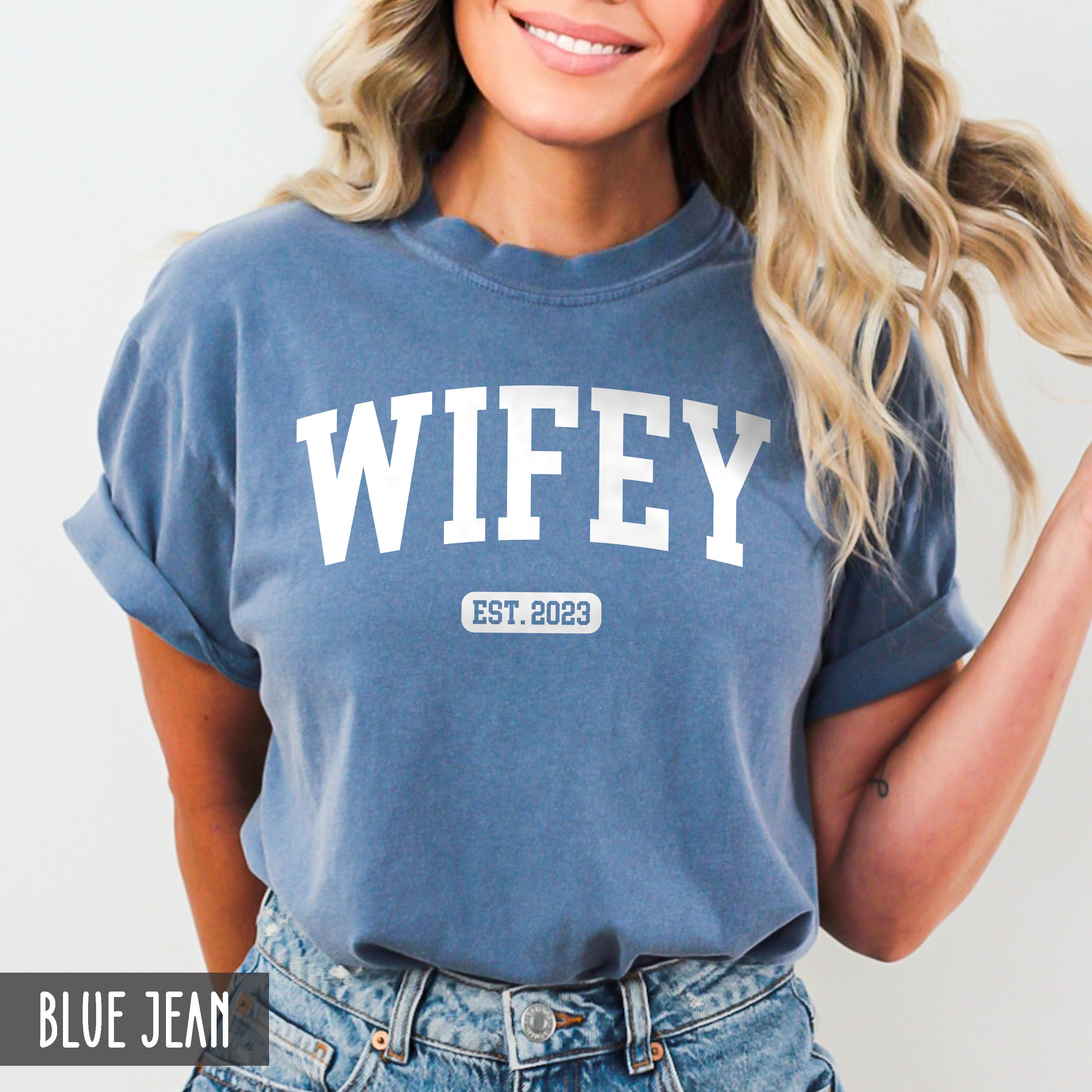 wifey shirt wife established year t shirt funny anniversary gift for her just married unisex wife shirt 0zwsw scaled