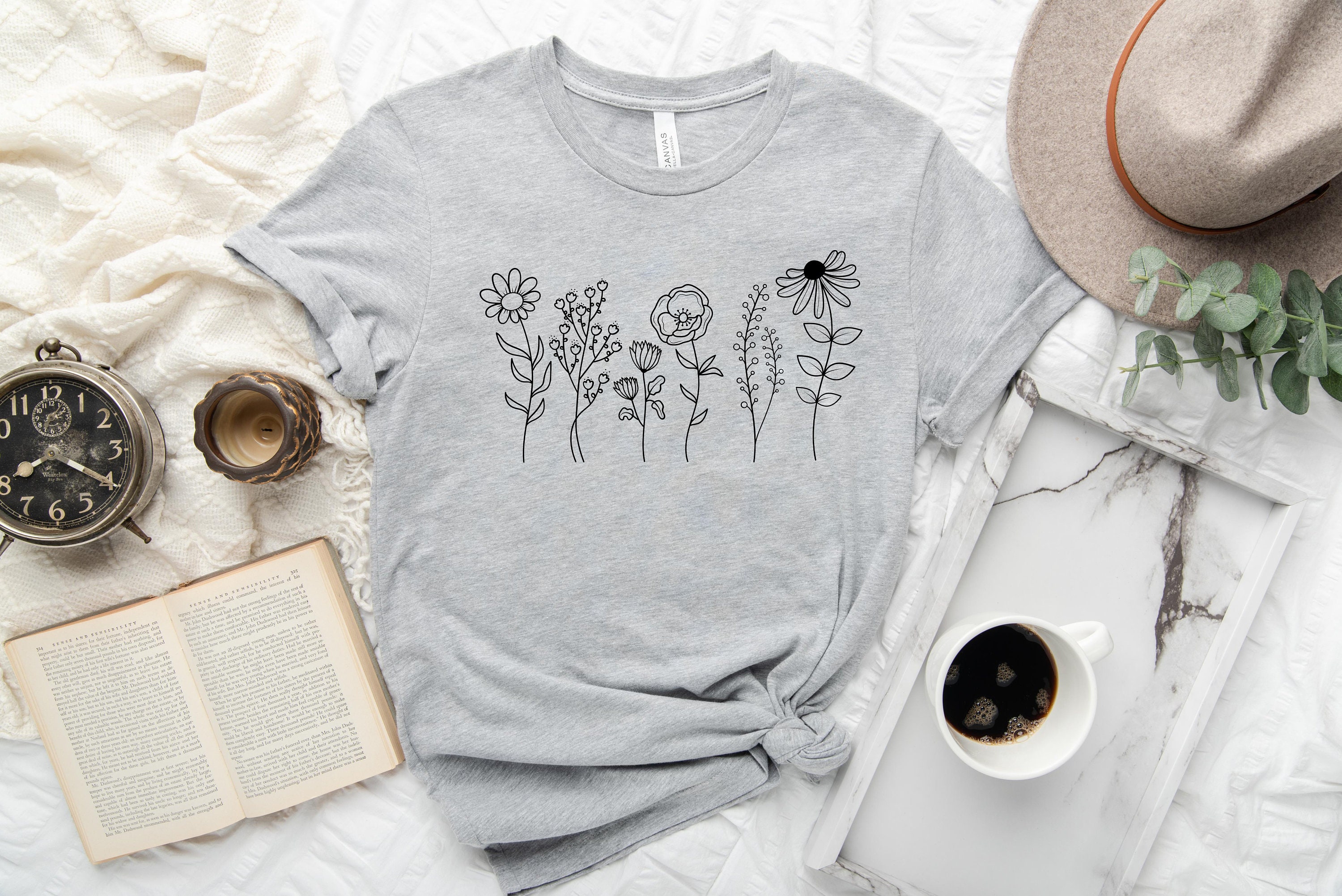 wildflower floral shirt for women nature lover tee botanical flower t shirt ladies wild flowers graphic top ectfo scaled