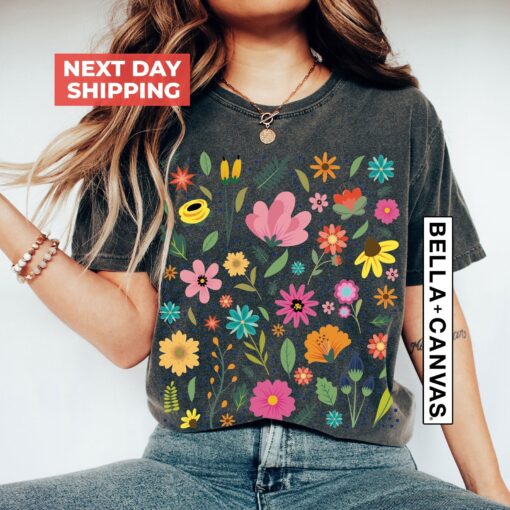 wildflower floral t shirt for women best friend gift mothers day shirt cute flower tee for spring and summer fashion fcese