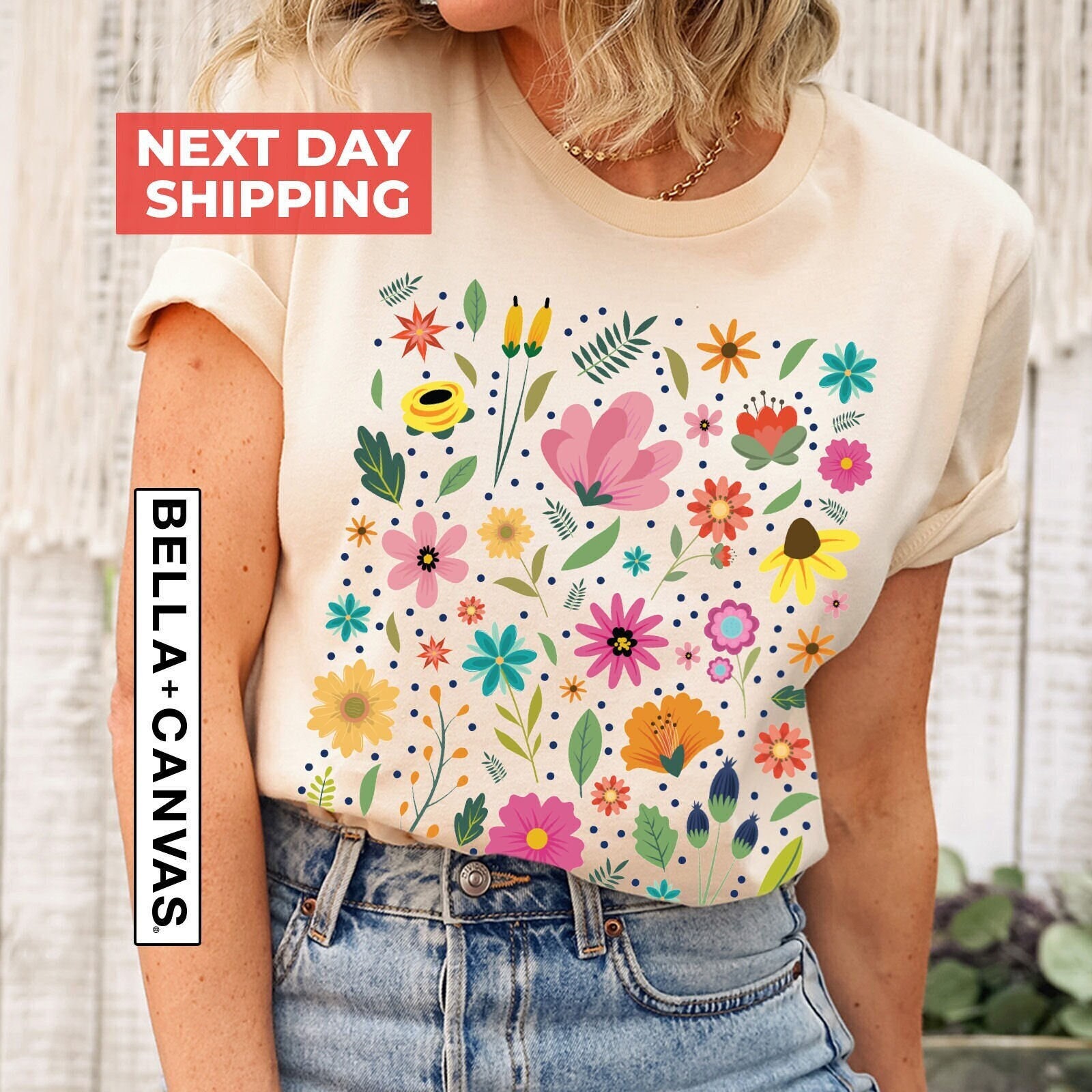 wildflower floral t shirt for women best friend gift mothers day shirt cute flower tee for spring and summer fashion qgweg