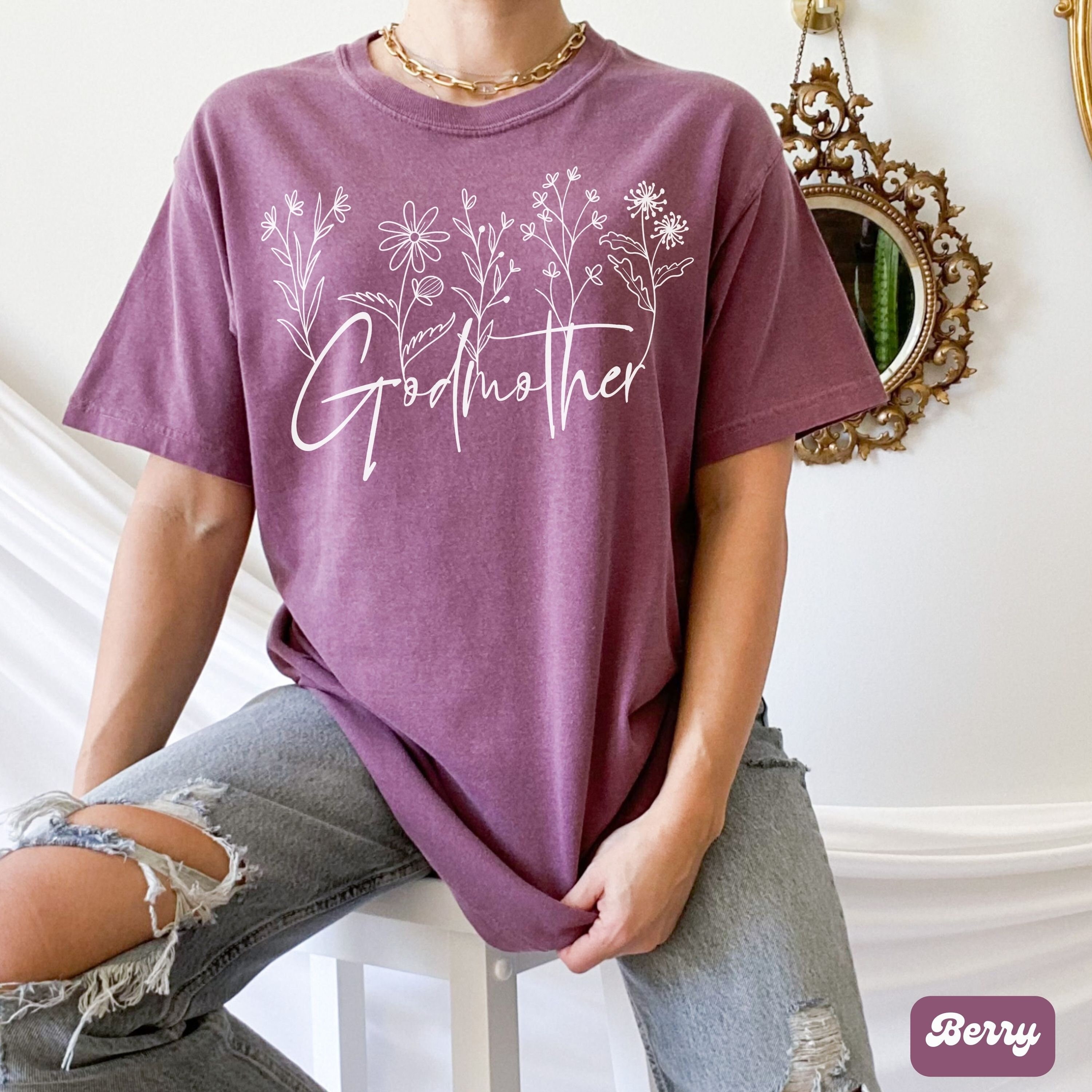 wildflower godmother shirt cute godmother gift new mom life tee baptism announcement shirt mothers day gifts for godmother sijis