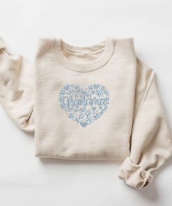 wildflower grandma shirt with heart embroidery for mothers day personalized gift unique grandma sweatshirt bl5fv