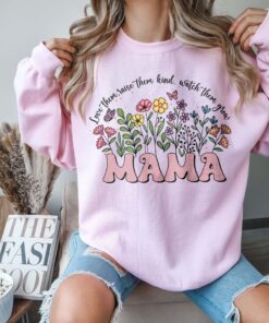 wildflower mama retro sweatshirt for moms love them raise them kind gardening gift plant lover tee 23ixb