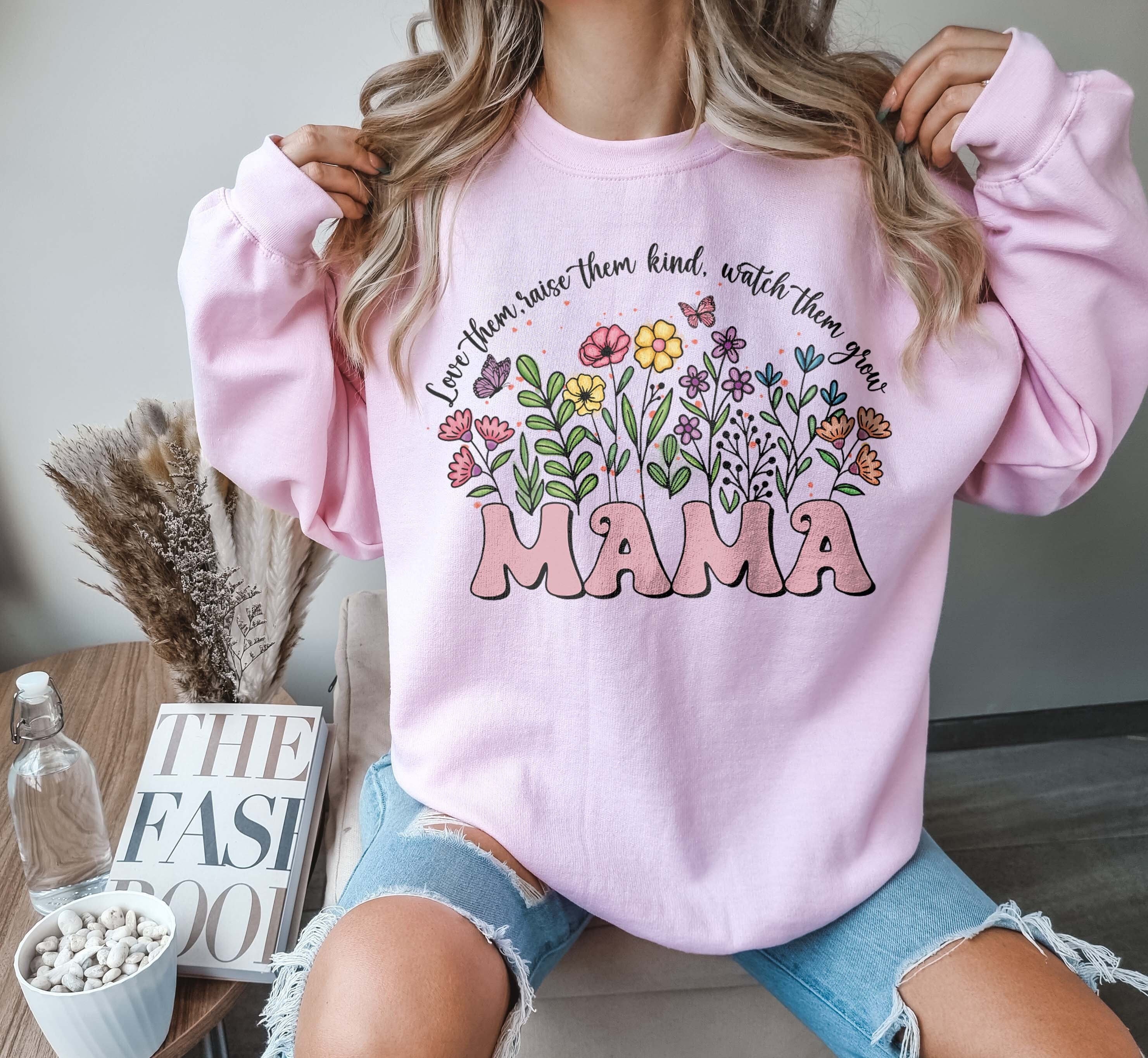 wildflower mama retro sweatshirt for moms love them raise them kind gardening gift plant lover tee 23ixb scaled