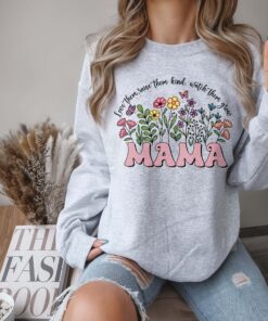 wildflower mama retro sweatshirt for moms love them raise them kind gardening gift plant lover tee 5n3bz