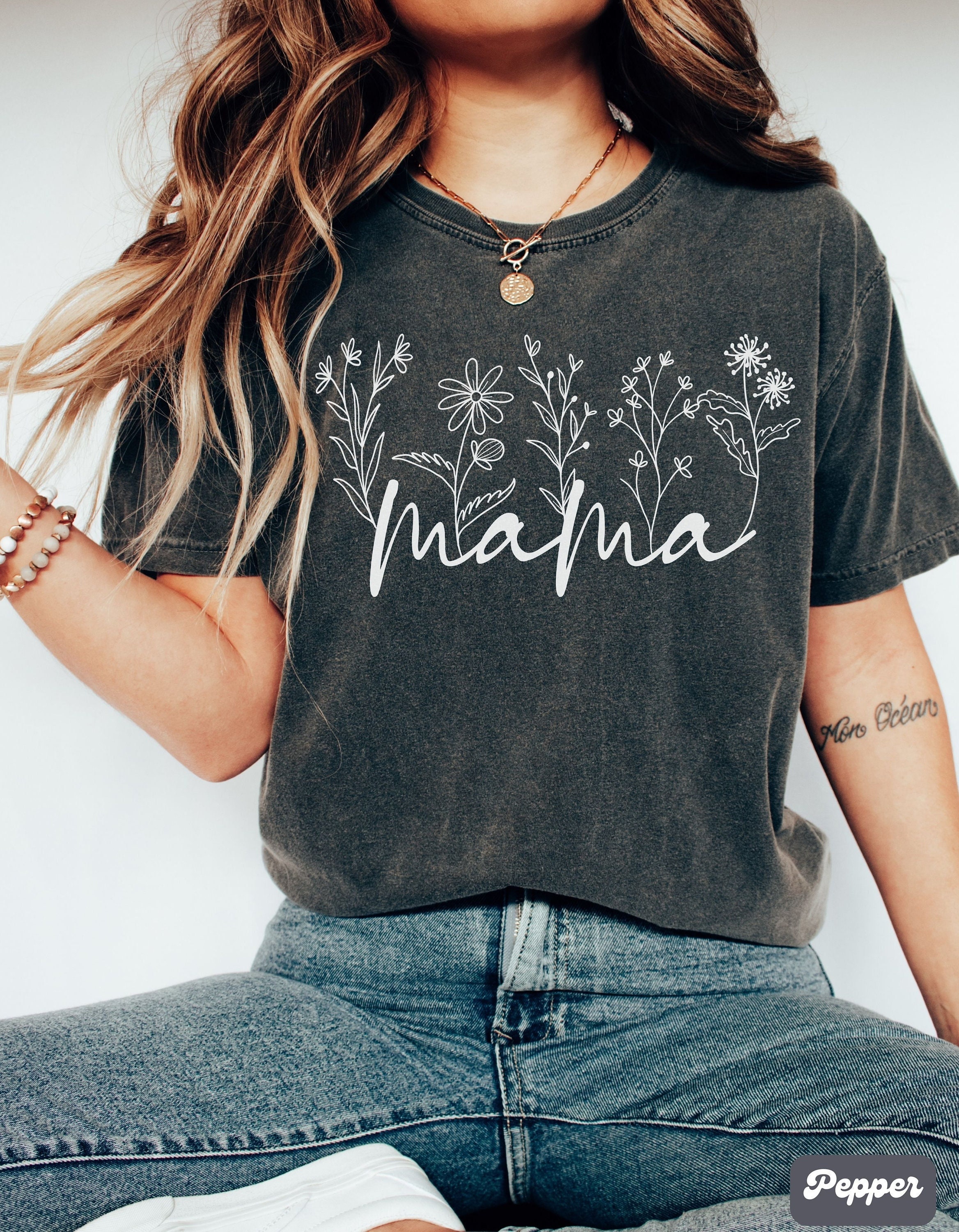 wildflower mama shirt floral mom t shirt botanical plant design mothers day gift for new moms cute flower shirts for women o0nwx scaled