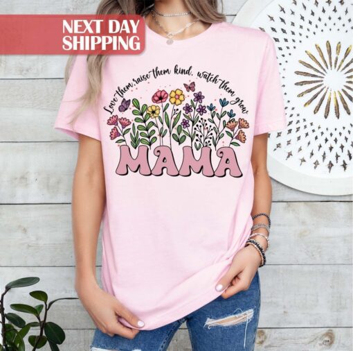 wildflower mom shirt love them raise them kind plant lover gardening shirt floral gifts for moms and mothers day esze7