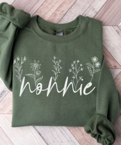 wildflower nonnie sweatshirt custom floral grandma shirt personalized mothers day gift for grandmother nonna t shirt efwd8