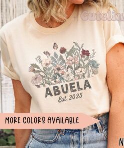 wildflowers abuela shirt est 2024 for new grandmother pregnancy announcement mexican grandma t shirt vfkbe