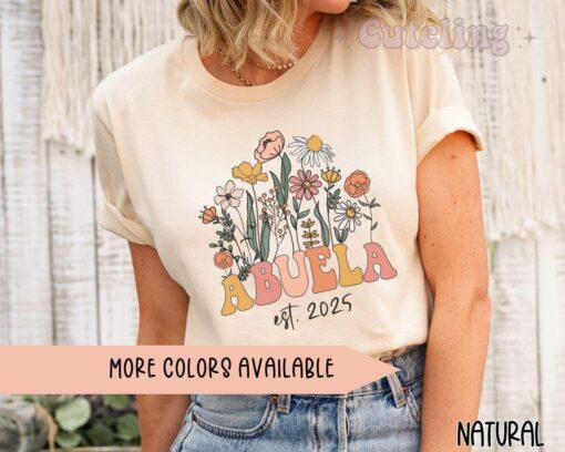 wildflowers abuela shirt for new grandmother pregnancy announcement mexican grandma est 2025 t shirt e2tgf